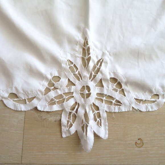 Mainstay White Tiers-Battenberg Curtain Panel 30" W x 36" L One Panel - Picture 5 of 7